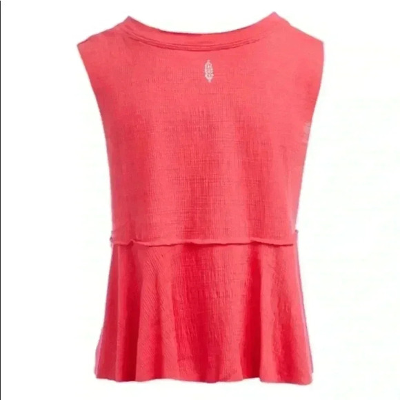🆕Free People Bright Red Full Hearts Tank L 🆕 - Picture 6 of 15